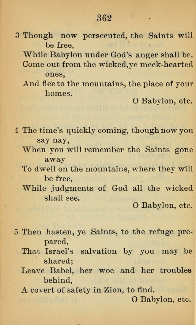 Sacred Hymns and Spiritual Songs for the Church of Jesus Christ of Latter-Day Saints (20th ed.) page 362