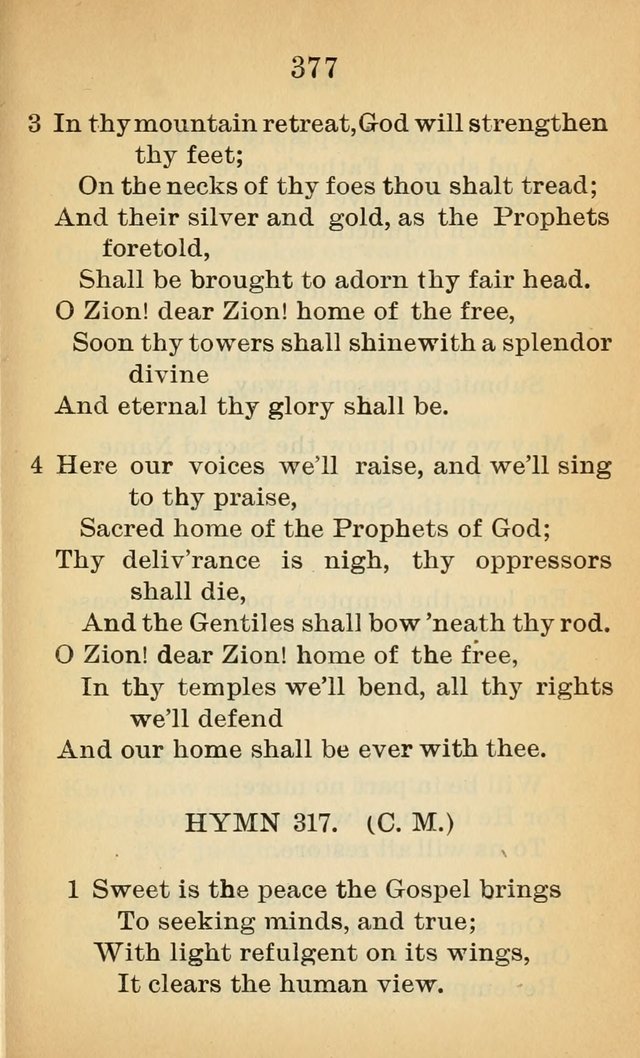 Sacred Hymns and Spiritual Songs for the Church of Jesus Christ of Latter-Day Saints (20th ed.) page 377