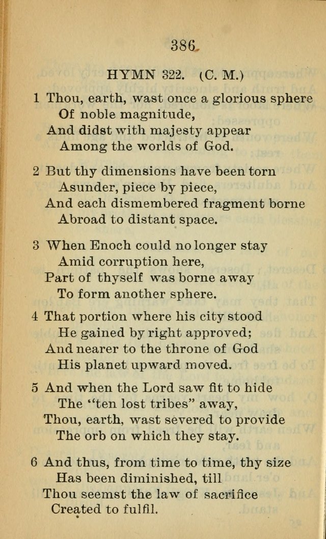 Sacred Hymns and Spiritual Songs for the Church of Jesus Christ of Latter-Day Saints (20th ed.) page 386