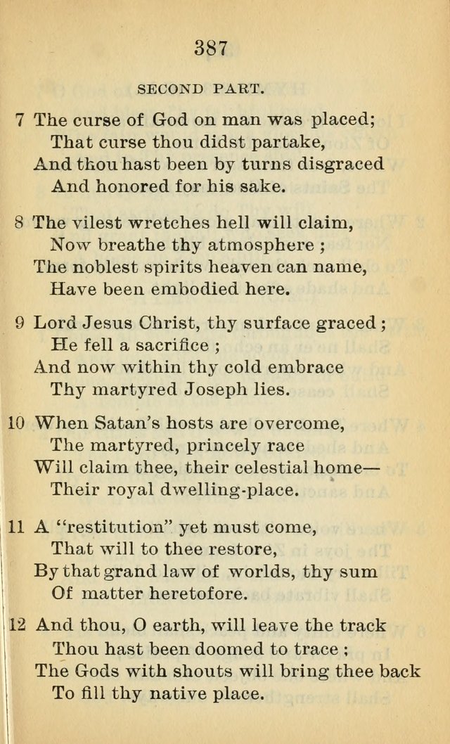 Sacred Hymns and Spiritual Songs for the Church of Jesus Christ of Latter-Day Saints (20th ed.) page 387