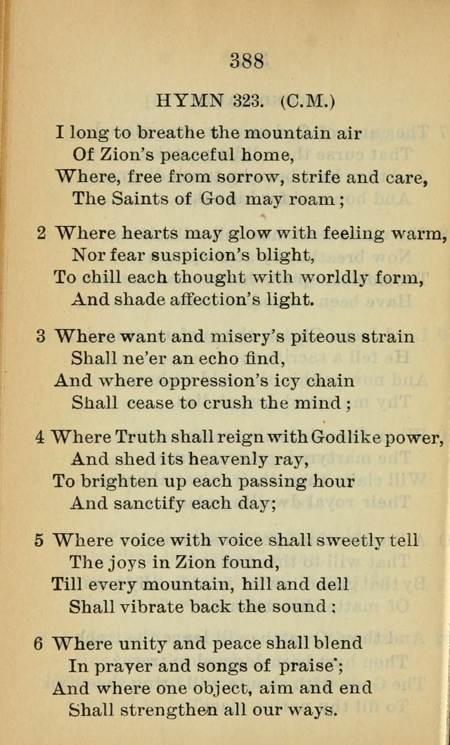 Sacred Hymns and Spiritual Songs for the Church of Jesus Christ of Latter-Day Saints (20th ed.) page 388