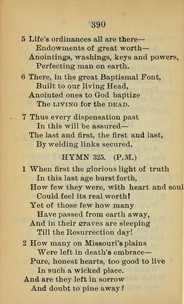 Sacred Hymns and Spiritual Songs for the Church of Jesus Christ of Latter-Day Saints (20th ed.) page 390