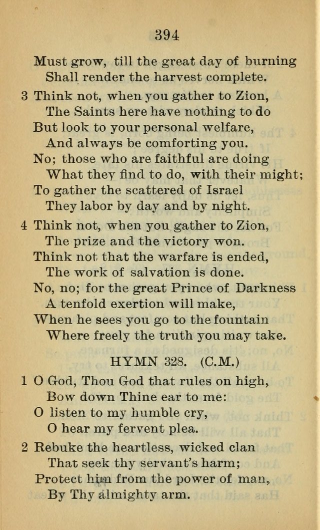 Sacred Hymns and Spiritual Songs for the Church of Jesus Christ of Latter-Day Saints (20th ed.) page 394