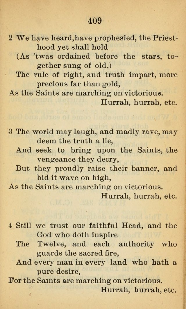 Sacred Hymns and Spiritual Songs for the Church of Jesus Christ of Latter-Day Saints (20th ed.) page 409