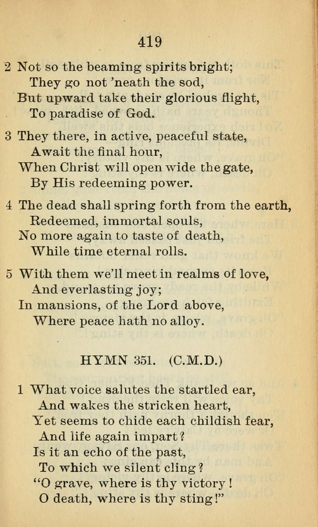 Sacred Hymns and Spiritual Songs for the Church of Jesus Christ of Latter-Day Saints (20th ed.) page 419