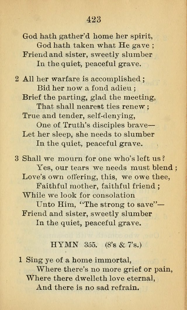 Sacred Hymns and Spiritual Songs for the Church of Jesus Christ of Latter-Day Saints (20th ed.) page 423