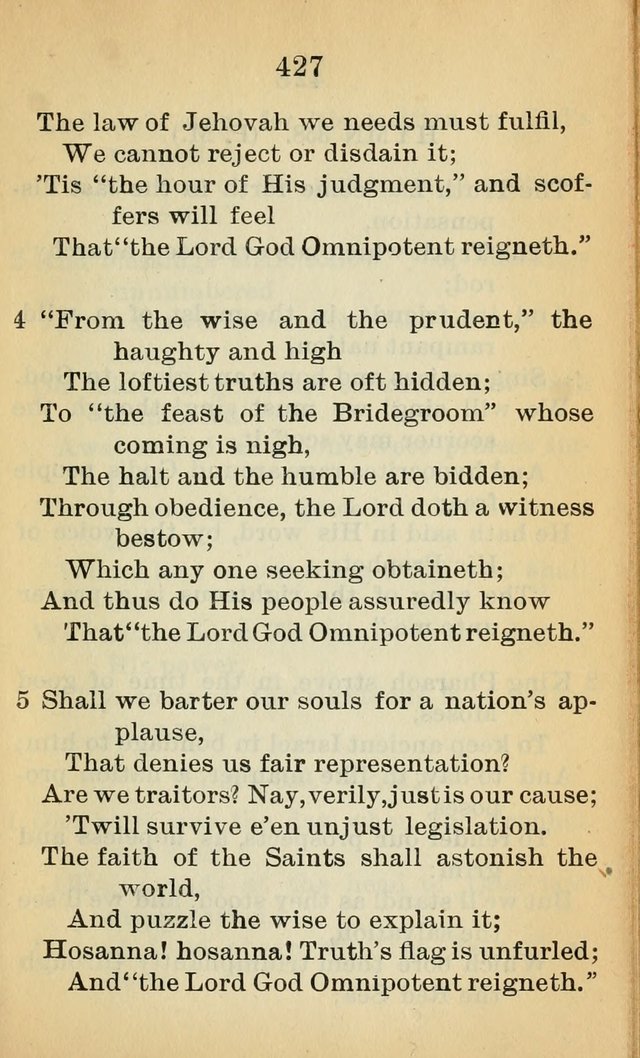 Sacred Hymns and Spiritual Songs for the Church of Jesus Christ of Latter-Day Saints (20th ed.) page 427