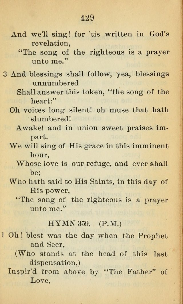 Sacred Hymns and Spiritual Songs for the Church of Jesus Christ of Latter-Day Saints (20th ed.) page 429