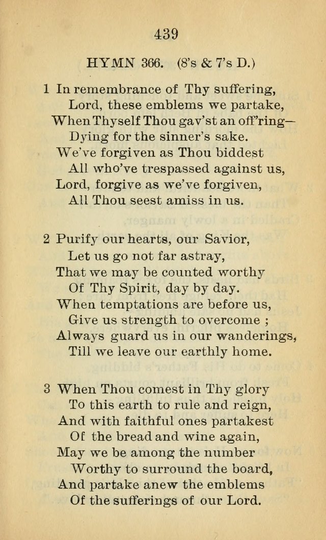 Sacred Hymns and Spiritual Songs for the Church of Jesus Christ of Latter-Day Saints (20th ed.) page 439