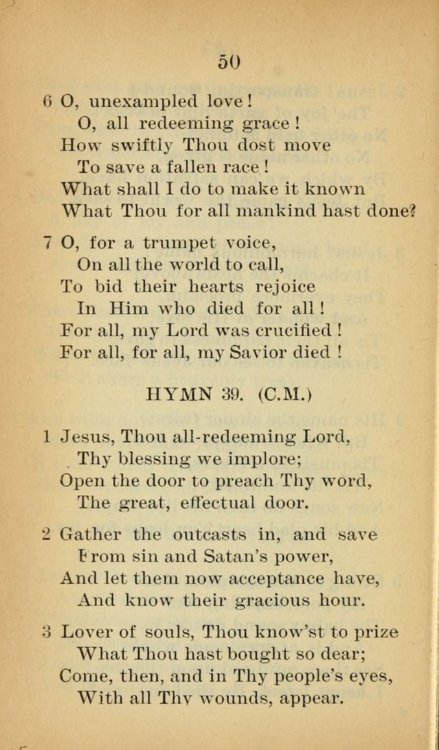 Sacred Hymns and Spiritual Songs for the Church of Jesus Christ of Latter-Day Saints (20th ed.) page 50