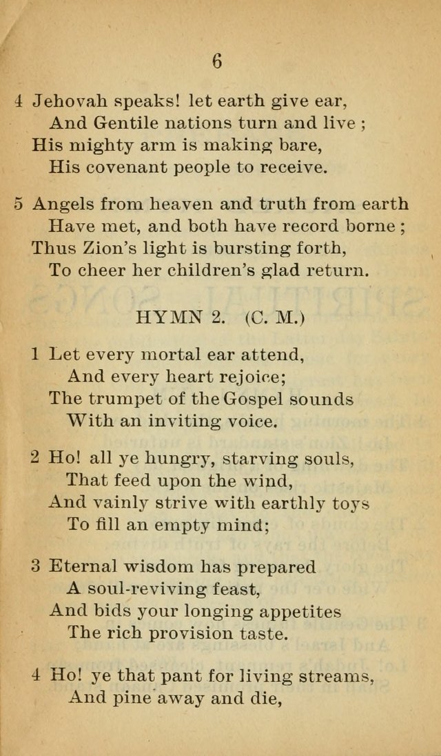 Sacred Hymns and Spiritual Songs for the Church of Jesus Christ of Latter-Day Saints (20th ed.) page 6