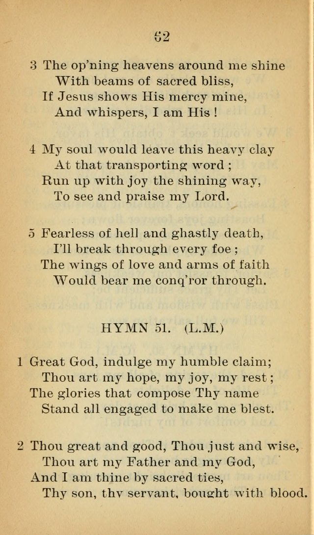 Sacred Hymns and Spiritual Songs for the Church of Jesus Christ of Latter-Day Saints (20th ed.) page 62