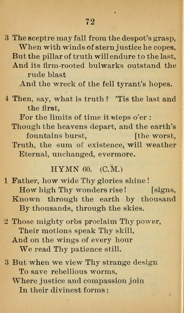 Sacred Hymns and Spiritual Songs for the Church of Jesus Christ of Latter-Day Saints (20th ed.) page 72