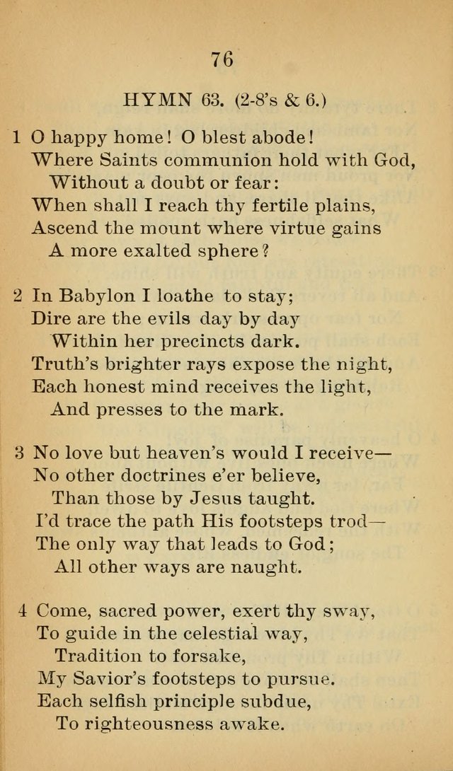 Sacred Hymns and Spiritual Songs for the Church of Jesus Christ of Latter-Day Saints (20th ed.) page 76