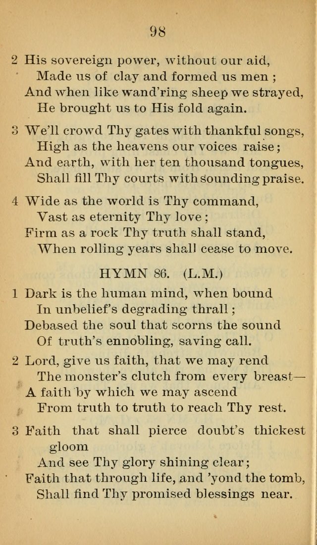 Sacred Hymns and Spiritual Songs for the Church of Jesus Christ of Latter-Day Saints (20th ed.) page 98