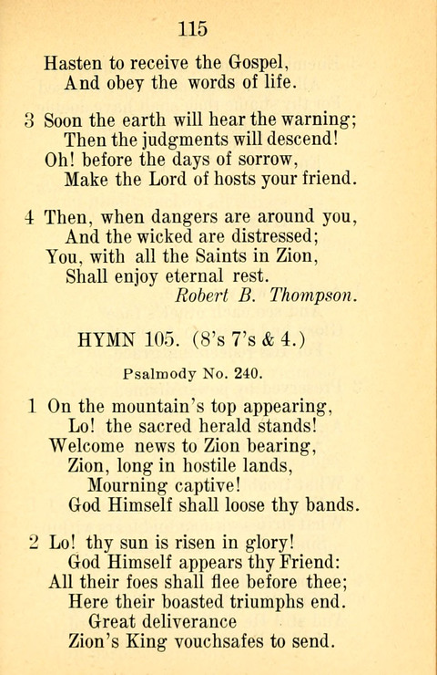 Sacred Hymns and Spiritual Songs: for the Church of Jesus Christ of Latter-Day Saints. 24th ed. page 111