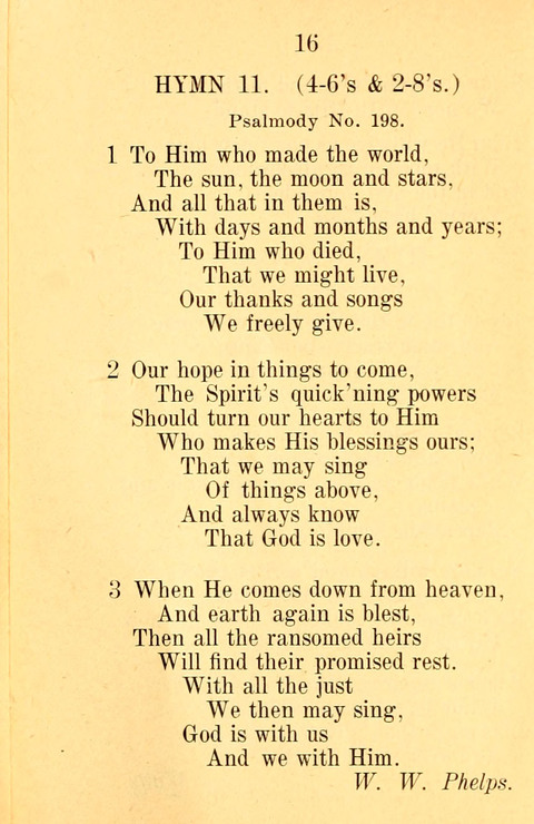 Sacred Hymns and Spiritual Songs: for the Church of Jesus Christ of Latter-Day Saints. 24th ed. page 12