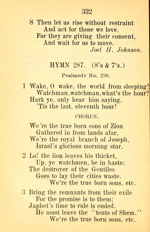 Sacred Hymns and Spiritual Songs: for the Church of Jesus Christ of Latter-Day Saints. 24th ed. page 328