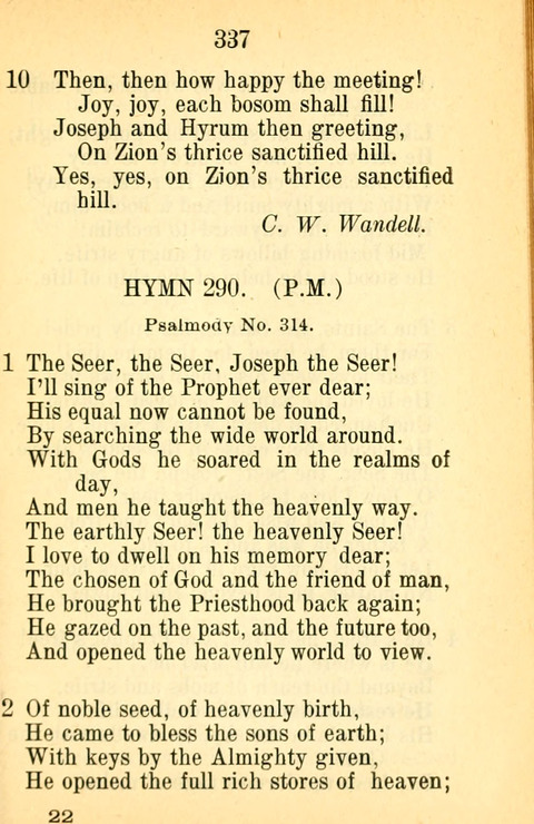 Sacred Hymns and Spiritual Songs: for the Church of Jesus Christ of Latter-Day Saints. 24th ed. page 333