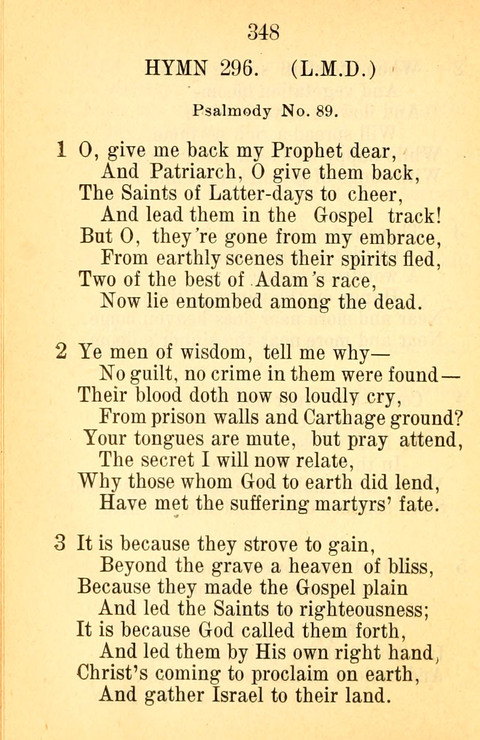 Sacred Hymns and Spiritual Songs: for the Church of Jesus Christ of Latter-Day Saints. 24th ed. page 344