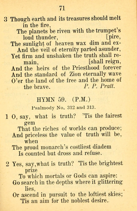 Sacred Hymns and Spiritual Songs: for the Church of Jesus Christ of Latter-Day Saints. 24th ed. page 67