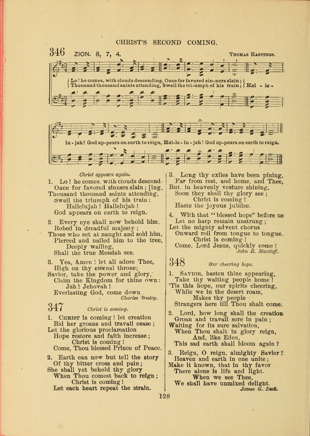 Sacred Hymns and Tunes: designed to be used by the Wesleyan Methodist Connection (or Church) of America page 128