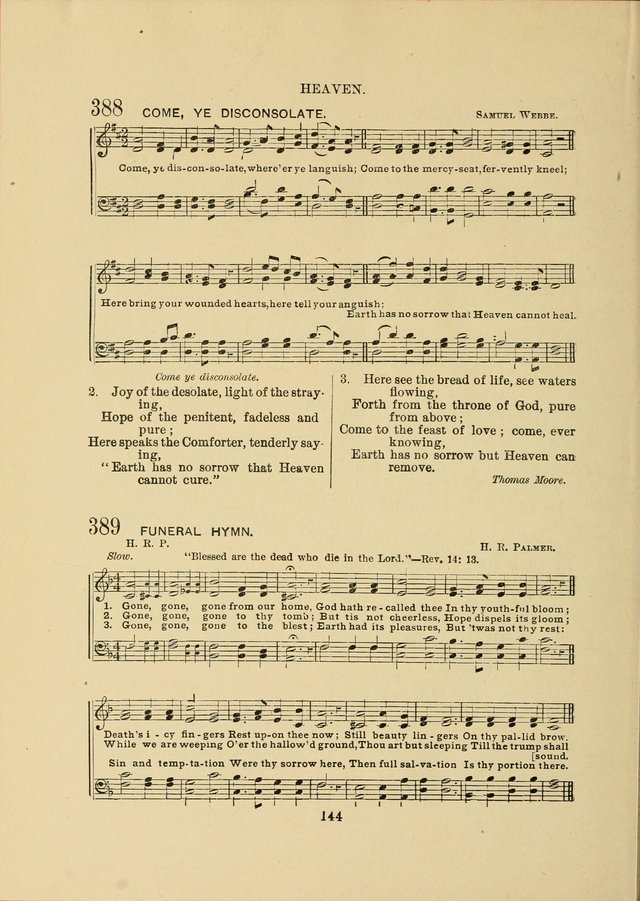 Sacred Hymns and Tunes: designed to be used by the Wesleyan Methodist Connection (or Church) of America page 144