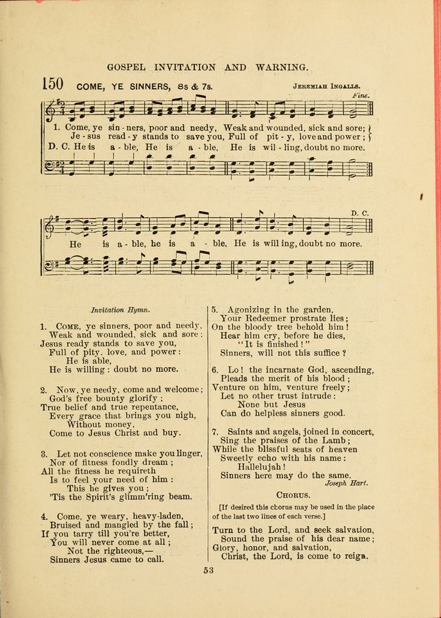 Sacred Hymns and Tunes: designed to be used by the Wesleyan Methodist Connection (or Church) of America page 53