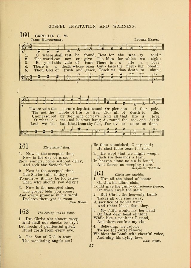 Sacred Hymns and Tunes: designed to be used by the Wesleyan Methodist Connection (or Church) of America page 57