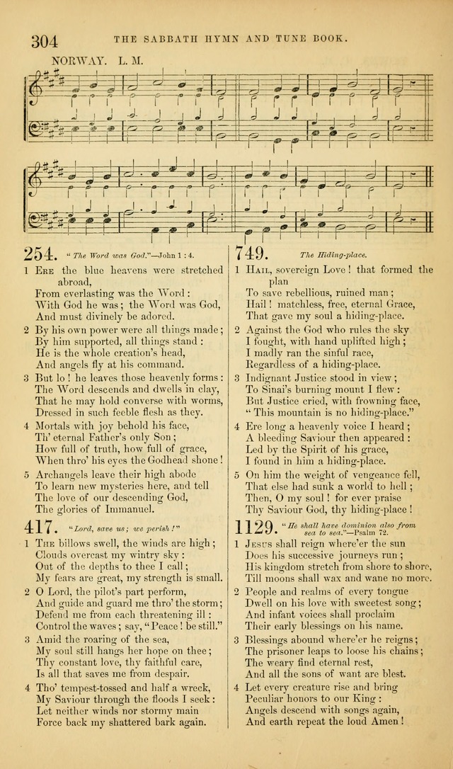 The Sabbath Hymn and Tune Book: for the service of song in the house of  the Lord page 306