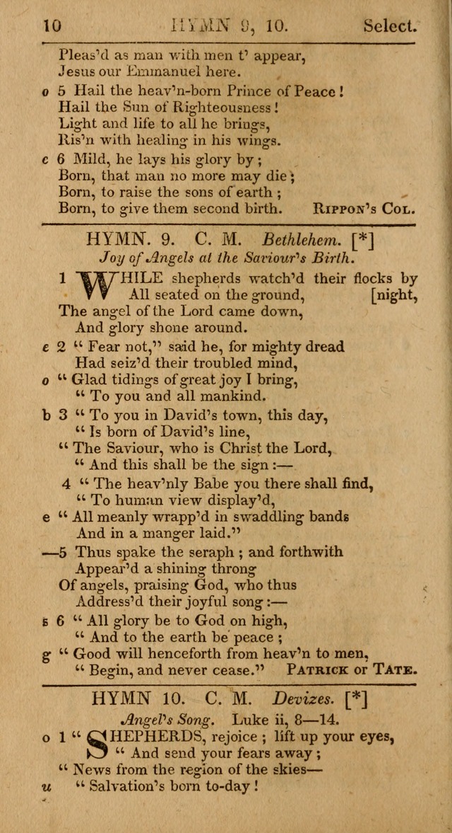 Select Hymns: the third part of Christian Psalmody; with directions for musical expression (Stereotype ed.) page 10