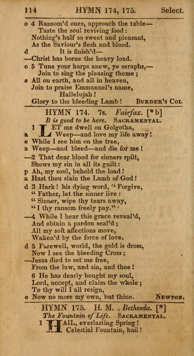 Select Hymns: the third part of Christian Psalmody; with directions for musical expression (Stereotype ed.) page 114