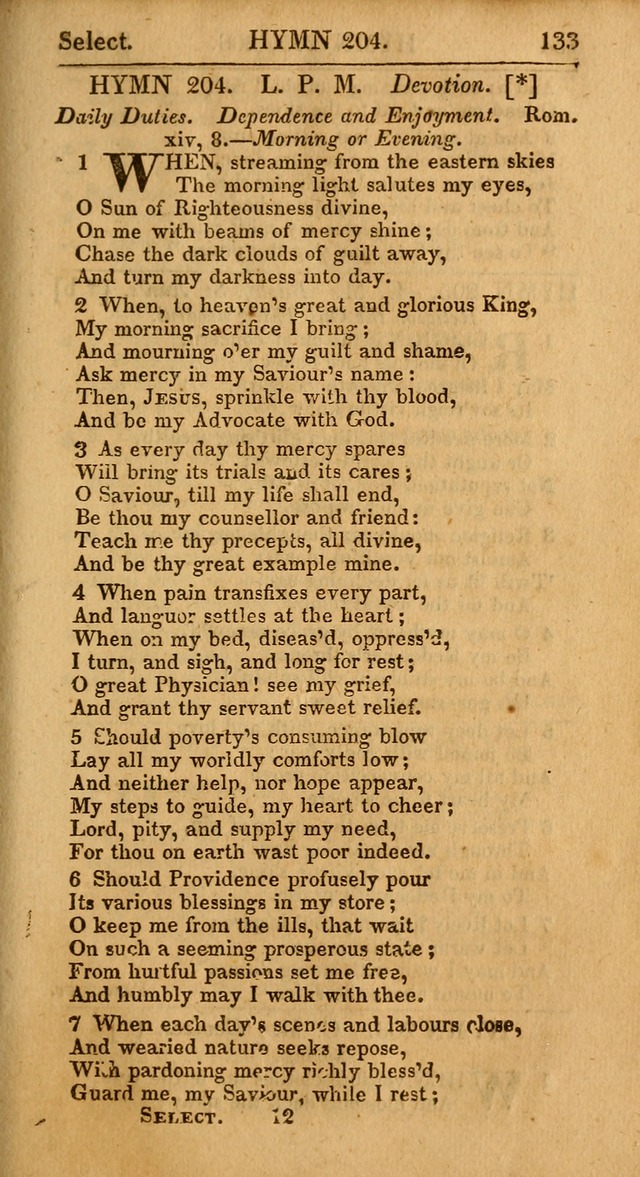 Select Hymns: the third part of Christian Psalmody; with directions for musical expression (Stereotype ed.) page 133