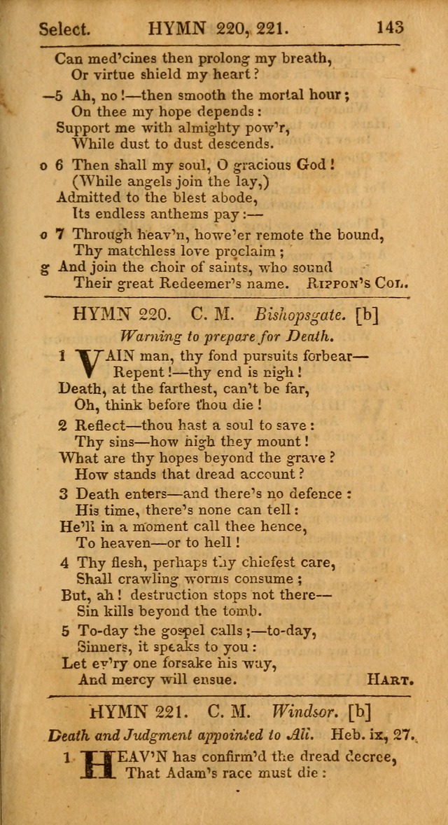 Select Hymns: the third part of Christian Psalmody; with directions for musical expression (Stereotype ed.) page 143