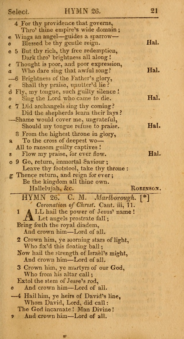 Select Hymns: the third part of Christian Psalmody; with directions for musical expression (Stereotype ed.) page 21