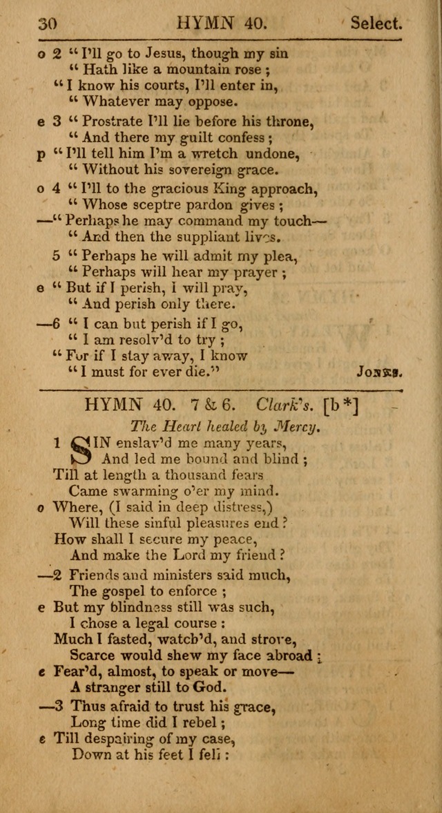 Select Hymns: the third part of Christian Psalmody; with directions for musical expression (Stereotype ed.) page 30