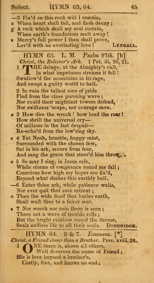 Select Hymns: the third part of Christian Psalmody; with directions for musical expression (Stereotype ed.) page 45