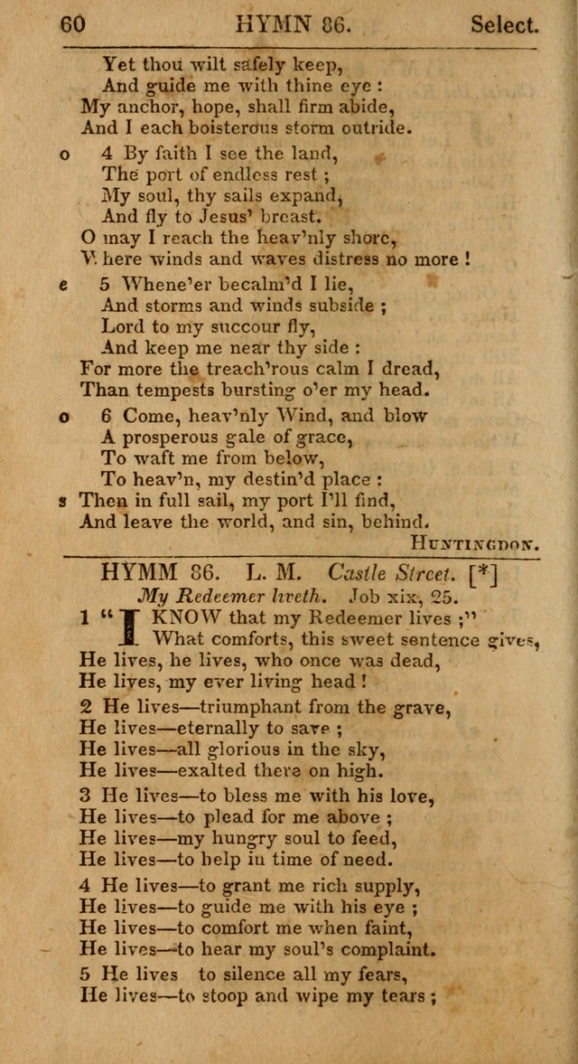 Select Hymns: the third part of Christian Psalmody; with directions for musical expression (Stereotype ed.) page 60