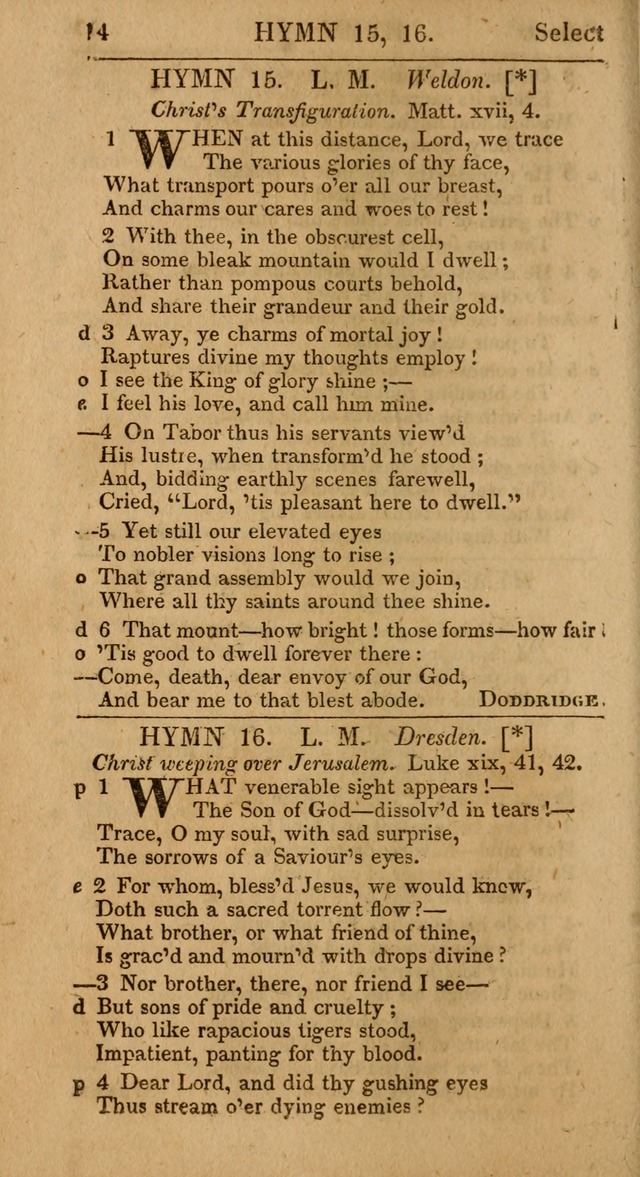 Select Hymns, The Third Part of Christian Psalmody. 3rd ed. page 14