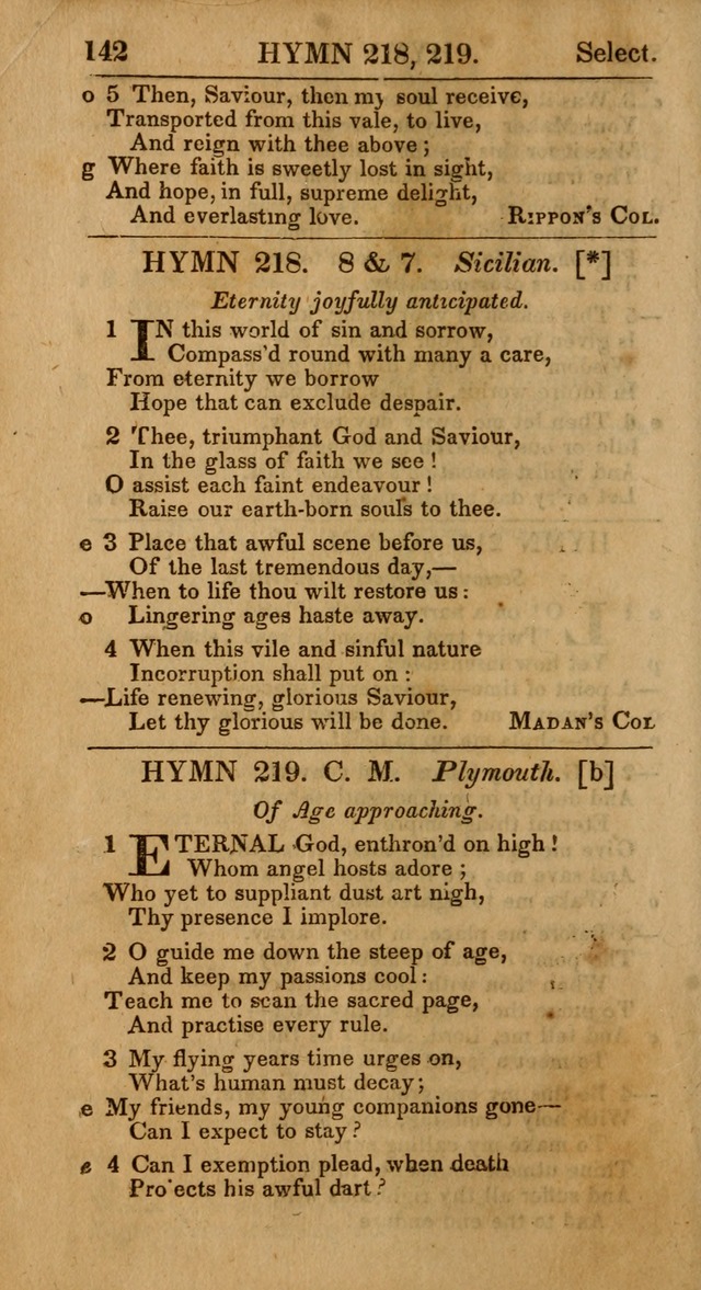 Select Hymns, The Third Part of Christian Psalmody. 3rd ed. page 142