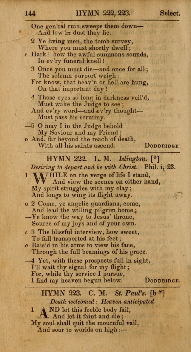 Select Hymns, The Third Part of Christian Psalmody. 3rd ed. page 144