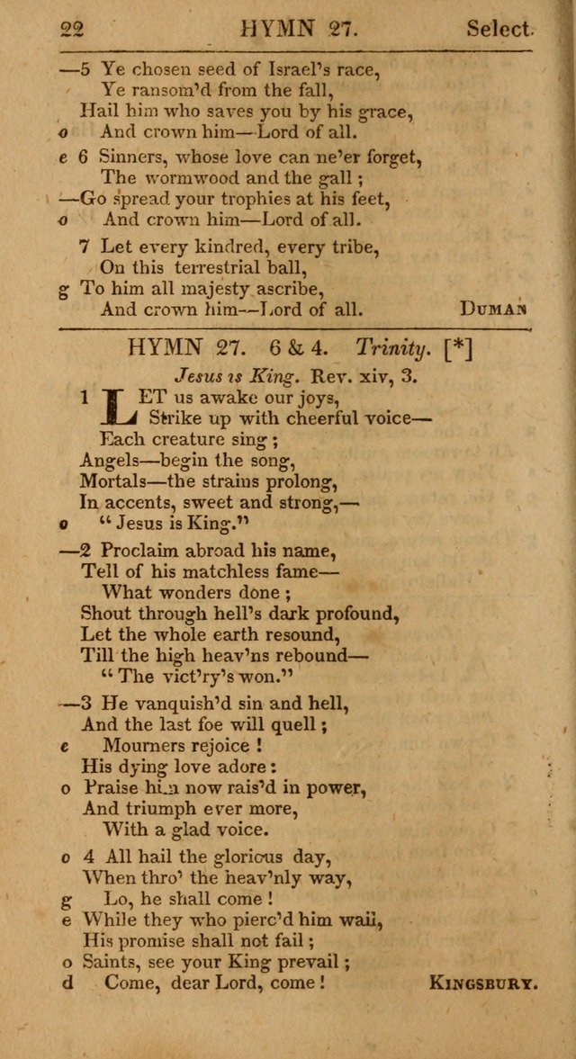 Select Hymns, The Third Part of Christian Psalmody. 3rd ed. page 22