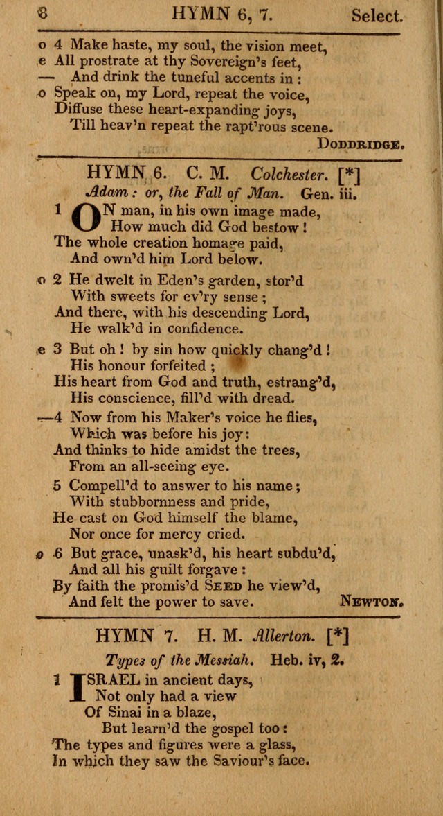 Select Hymns, The Third Part of Christian Psalmody. 3rd ed. page 8