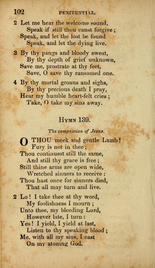 A Selection of Hymns for the Use of Social Religious Meetings and for Private Devotions. 7th ed. page 102