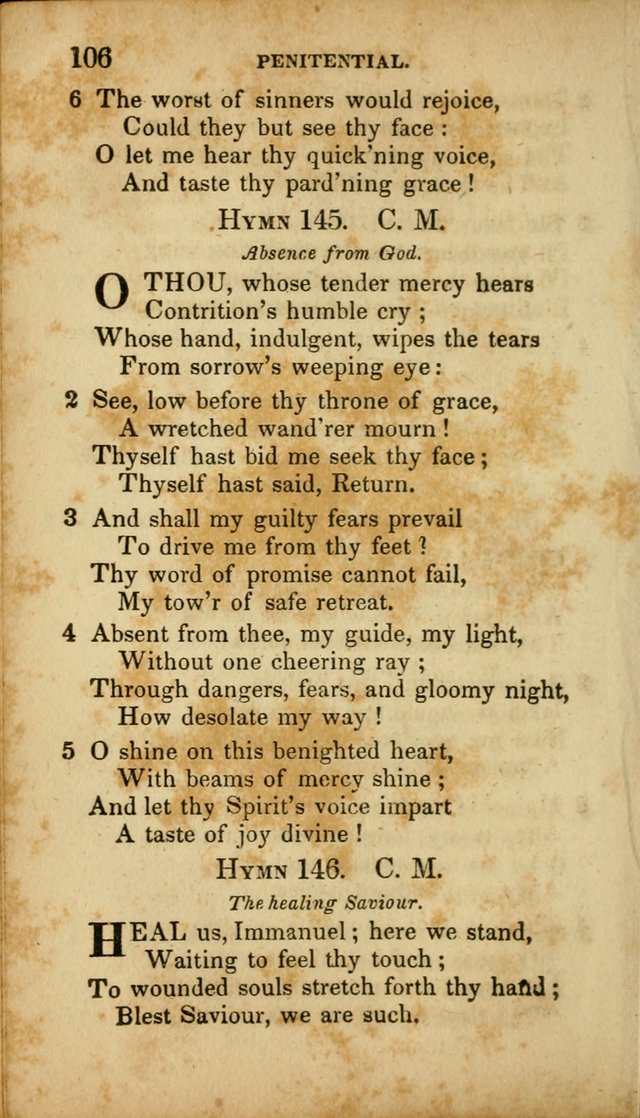 A Selection of Hymns for the Use of Social Religious Meetings and for Private Devotions. 7th ed. page 106