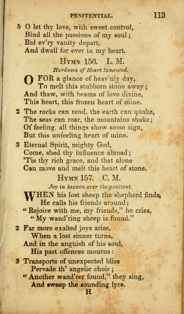 A Selection of Hymns for the Use of Social Religious Meetings and for Private Devotions. 7th ed. page 113