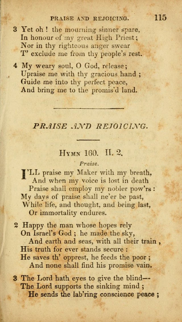 A Selection of Hymns for the Use of Social Religious Meetings and for Private Devotions. 7th ed. page 115