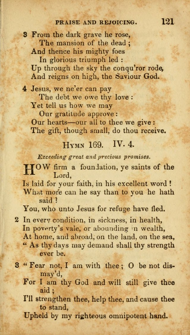 A Selection of Hymns for the Use of Social Religious Meetings and for Private Devotions. 7th ed. page 121