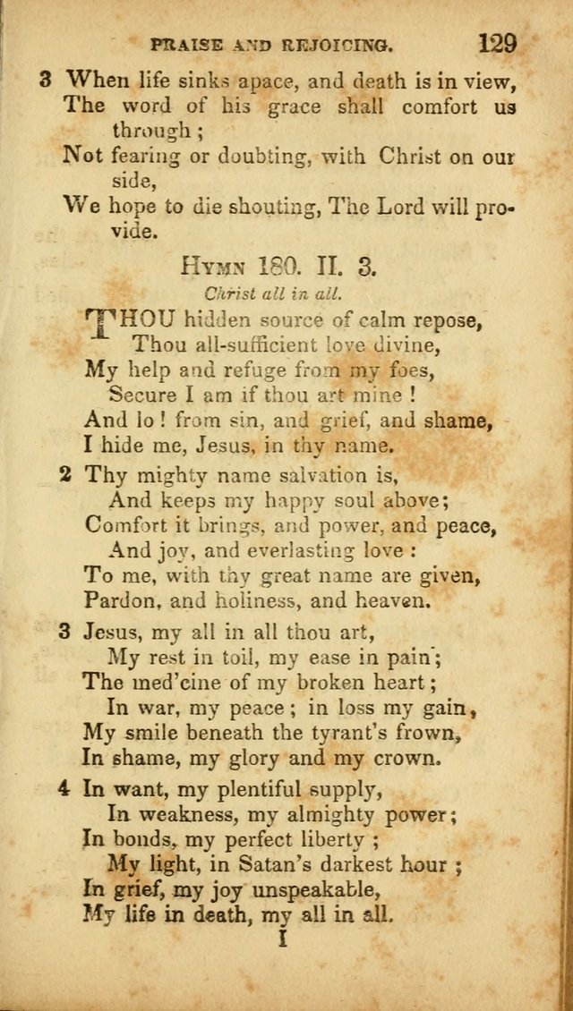 A Selection of Hymns for the Use of Social Religious Meetings and for Private Devotions. 7th ed. page 129