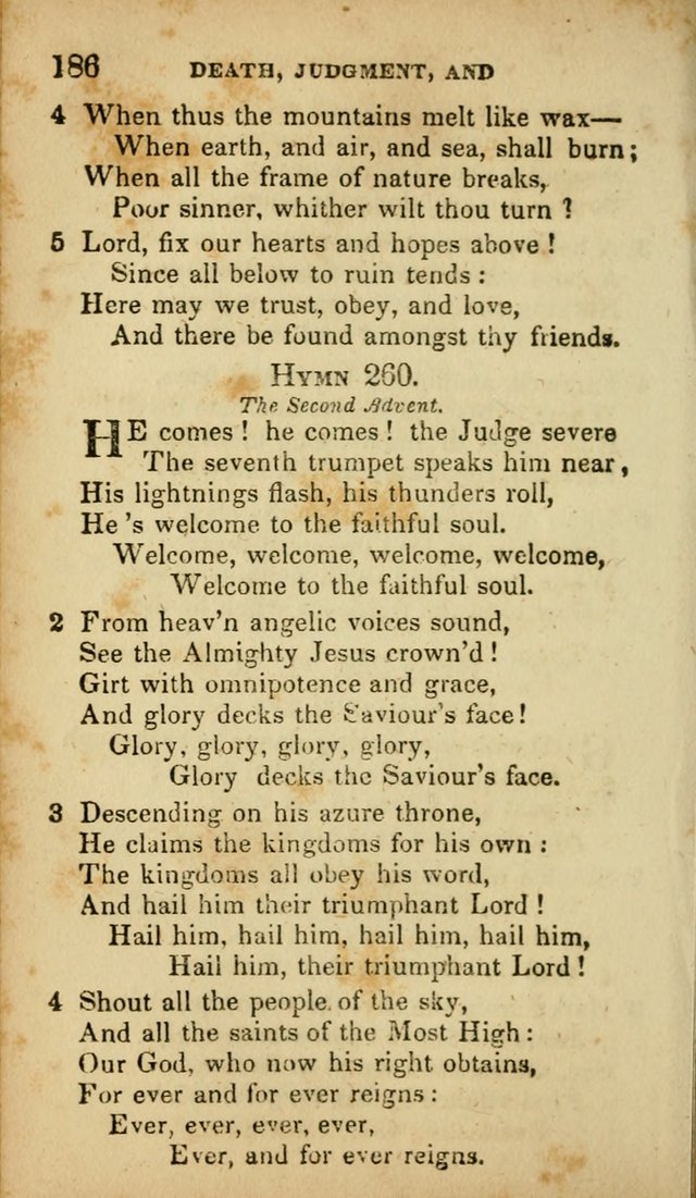 A Selection of Hymns for the Use of Social Religious Meetings and for Private Devotions. 7th ed. page 186